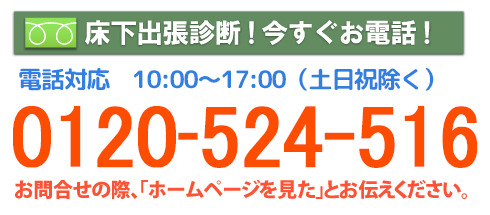 シロアリねっと！床下出張診断無料！今すぐお電話フリーダイヤル0120-046-028